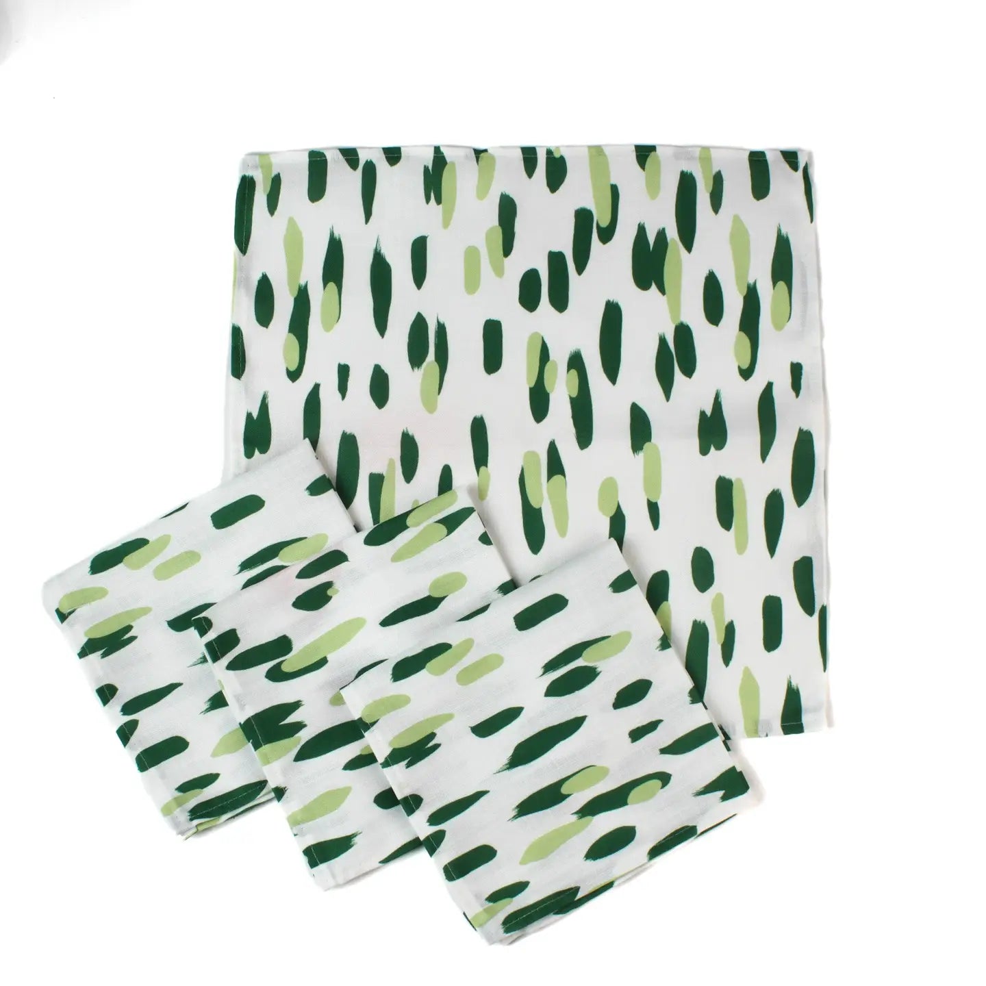 Brushstroke Green Dinner No Iron Party Napkins Set of 4