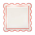 Red Scalloped Square Paper Plates | Party Table Decor
