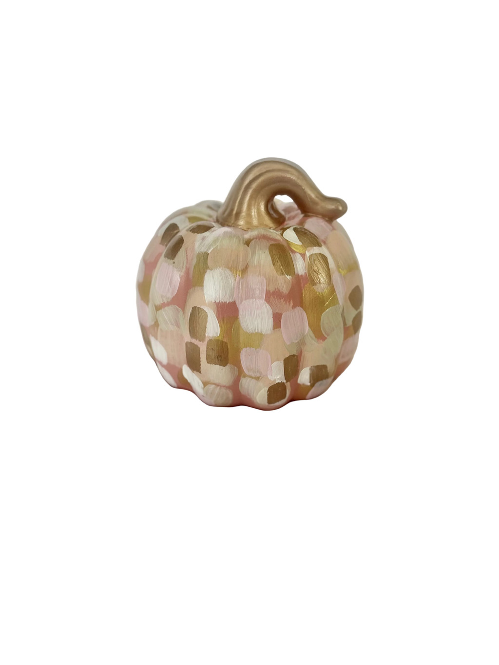 Hand-Painted Blush Abstract Ceramic Pumpkin | Elegant Fall Home Decor