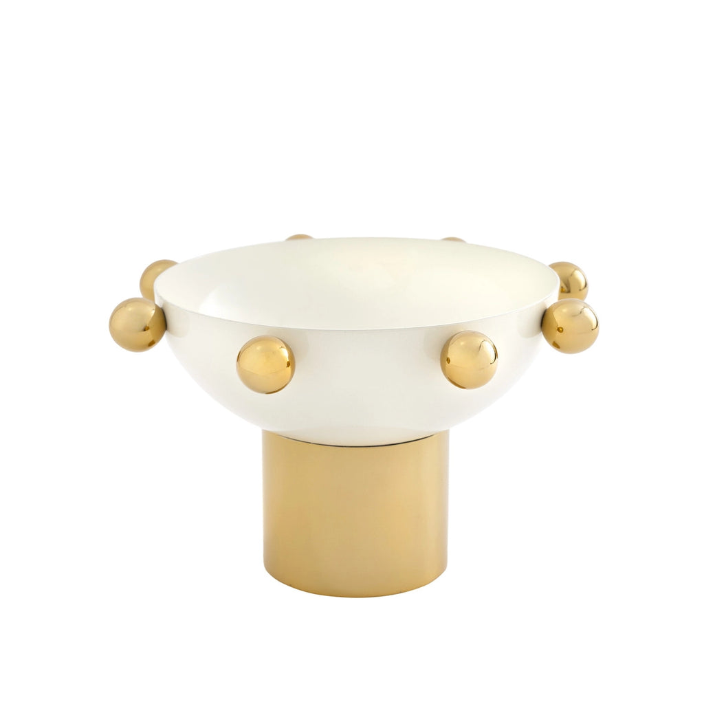 Temari White and Gold Bowl