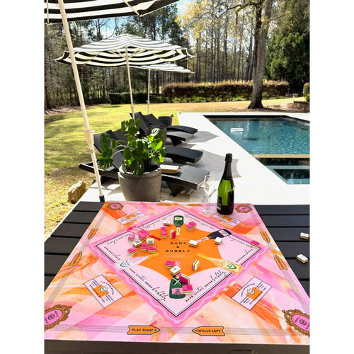 Bams & Bubbly Mahjong Mat | Designer Mahjong Game Night Accessory