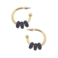 Olivia Gemstone Navy Hoop Earrings