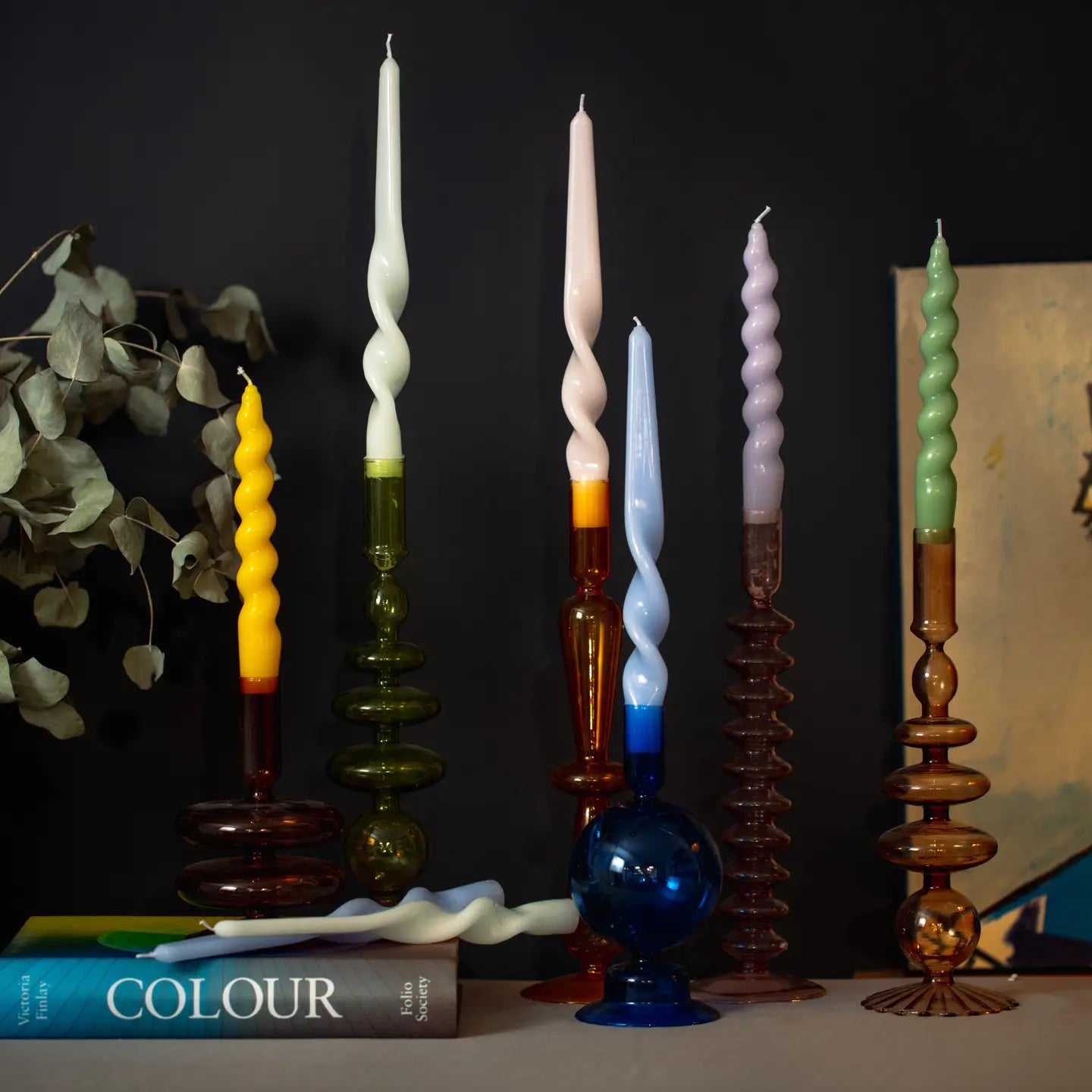 Spiral Taper Candles | 3 Pack | Yellow