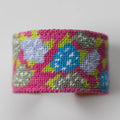Needlepoint Hydrangea Cuff Bracelet | Grandmillennial Floral Jewelry