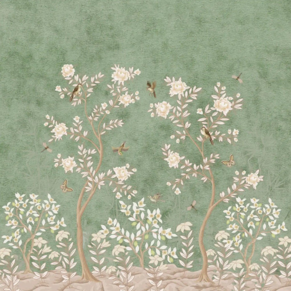 Sage Forest Cocktail Paper Napkins | Chinoiserie Cocktail Napkins