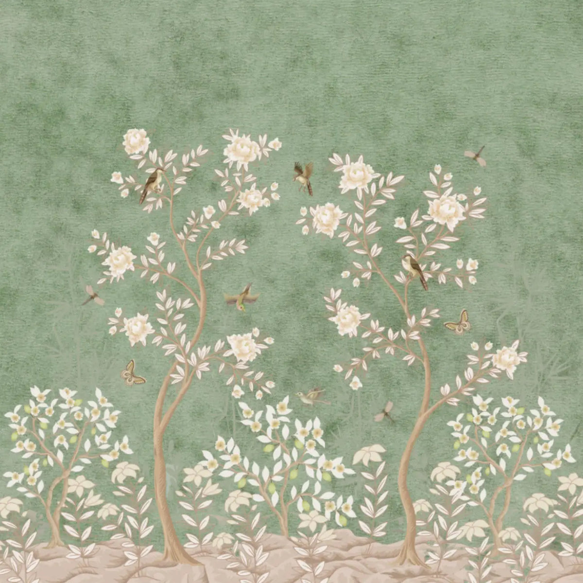 Sage Forest Cocktail Paper Napkins | Chinoiserie Cocktail Napkins