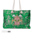 Preppy Chinoiserie Cheetah Mahjong Tote | Chic Game Tote