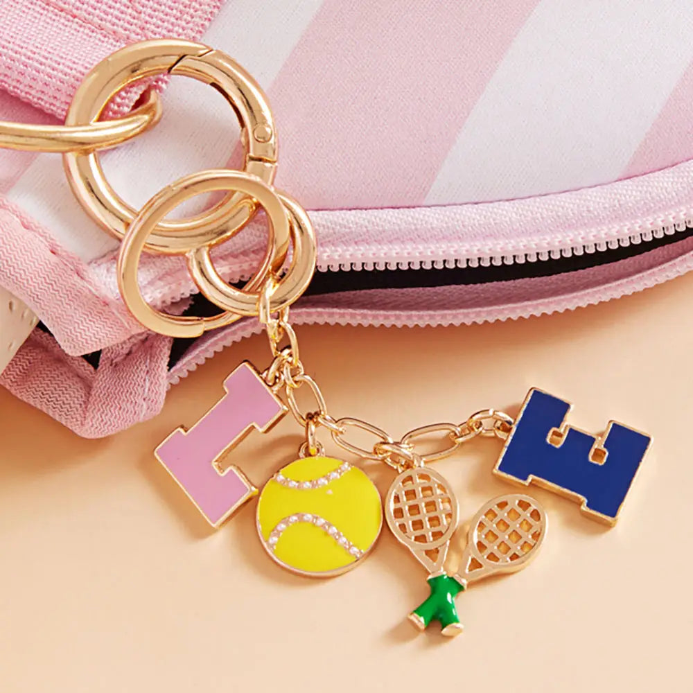 Personalized Tennis Initial Keychain & Bag Charm