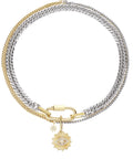 Evil Eye Carabiner 3-Strand Necklace | Layered Necklace