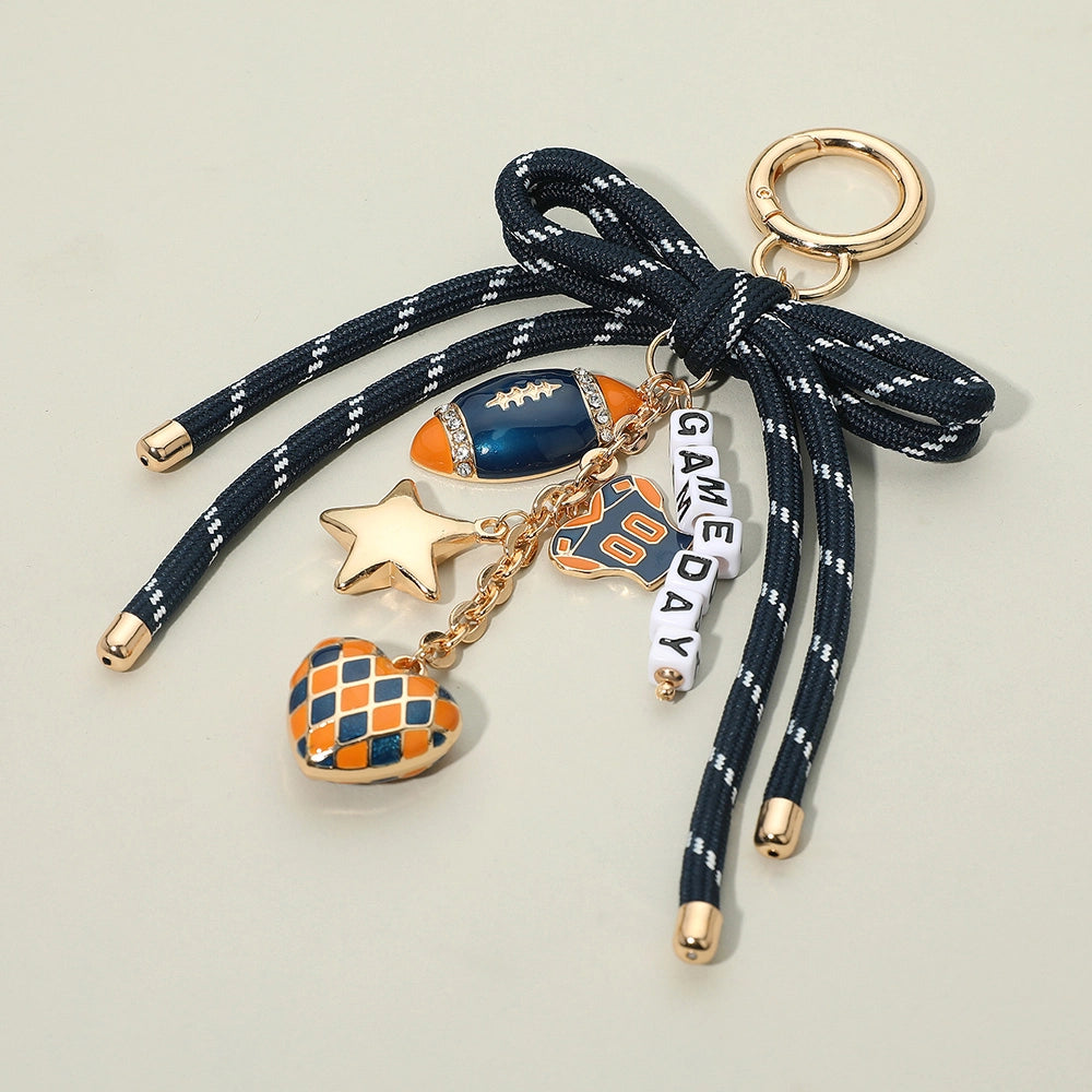 Game Day Football Charm Keychain & Bag Charm