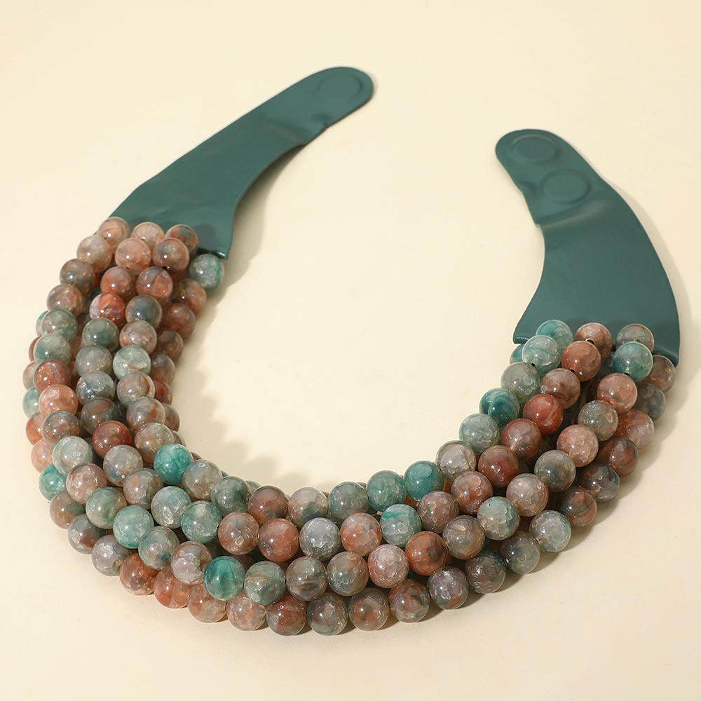 Jasper Chunky Acrylic Beaded Magnetic Necklace | Chic Accessories
