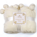 Cozy Pom Pom Throw in Soft White