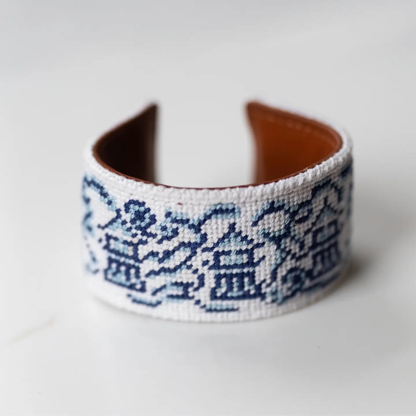 Chinoiserie Needlepoint Cuff Bracelet - Pre-Order