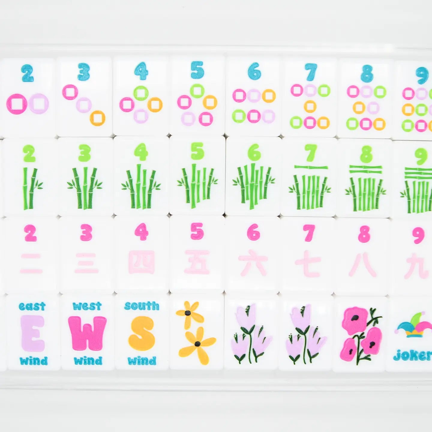 Bright & Playful Everyday Mahjong Tiles - The Spring Set | Colorful Mahjong Game Set | The Posh Pagoda by K Willis Interiors