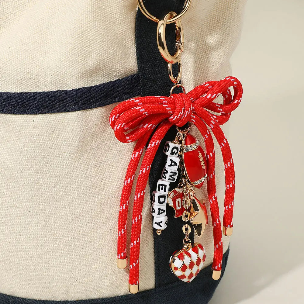 Game Day Football Charm Keychain & Bag Charm