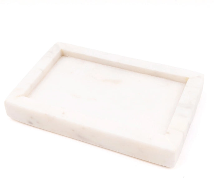 Handcrafted White Marble Soap Dish
