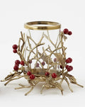 Red Berry Metal Hurricane | Elevated Holiday Home Decor