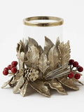 Red Berry & Pinecone Hurricane | Elevated Holiday Decor